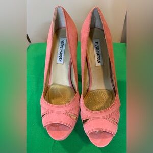 STEVE MADDEN. Size 8. Women's Pink Peep Toe Heels